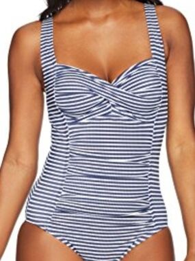 Coastal Blue Women's Swimwear Classic Center Front-Twist One Piece Swimsuit